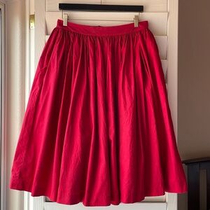 Hearts and Found Red Pinup Basic Full Tea Long Vintage Etsy Handmade Skirt Large